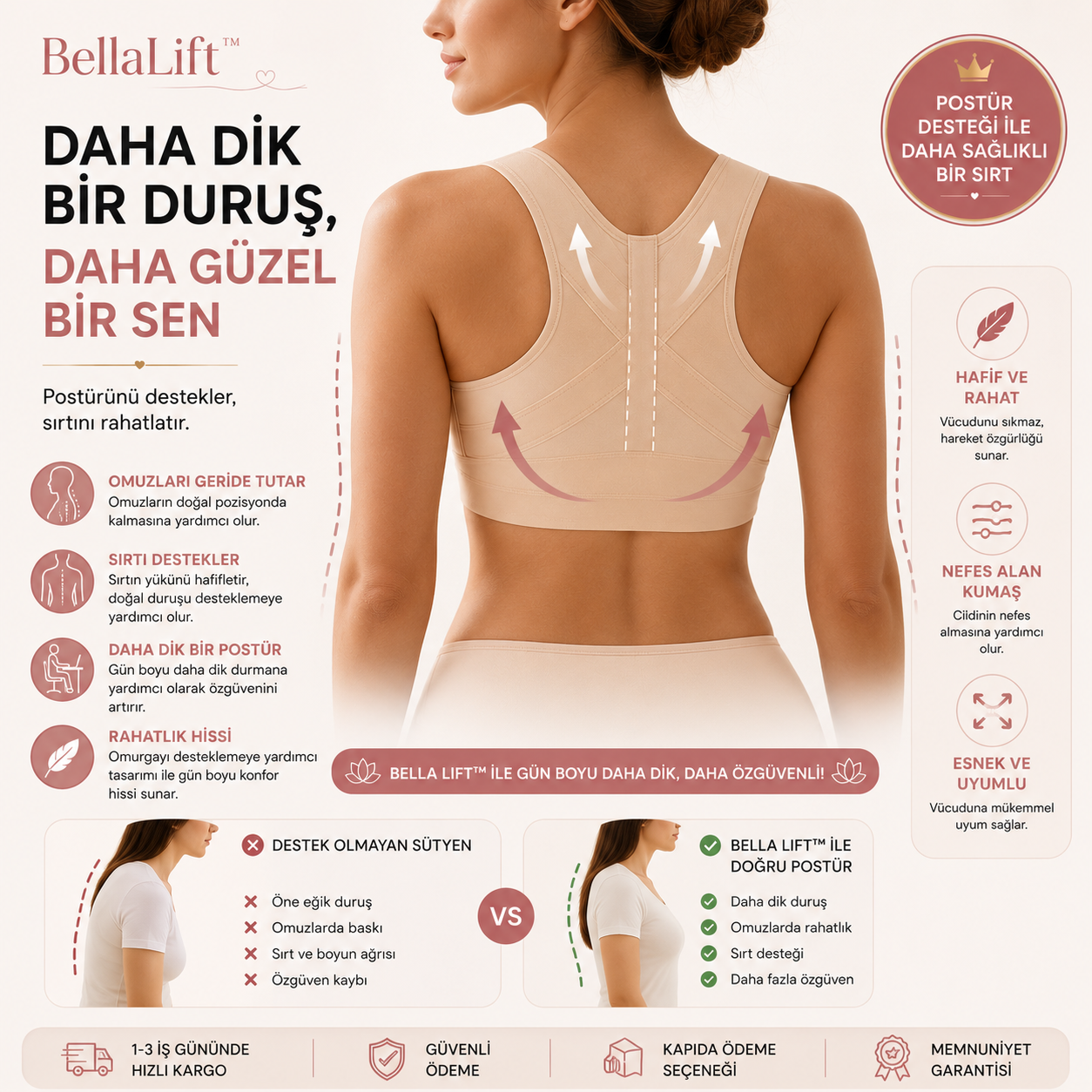 BellaLift™ Dik Duruş Destekleyici Toparlayıcı Sütyen